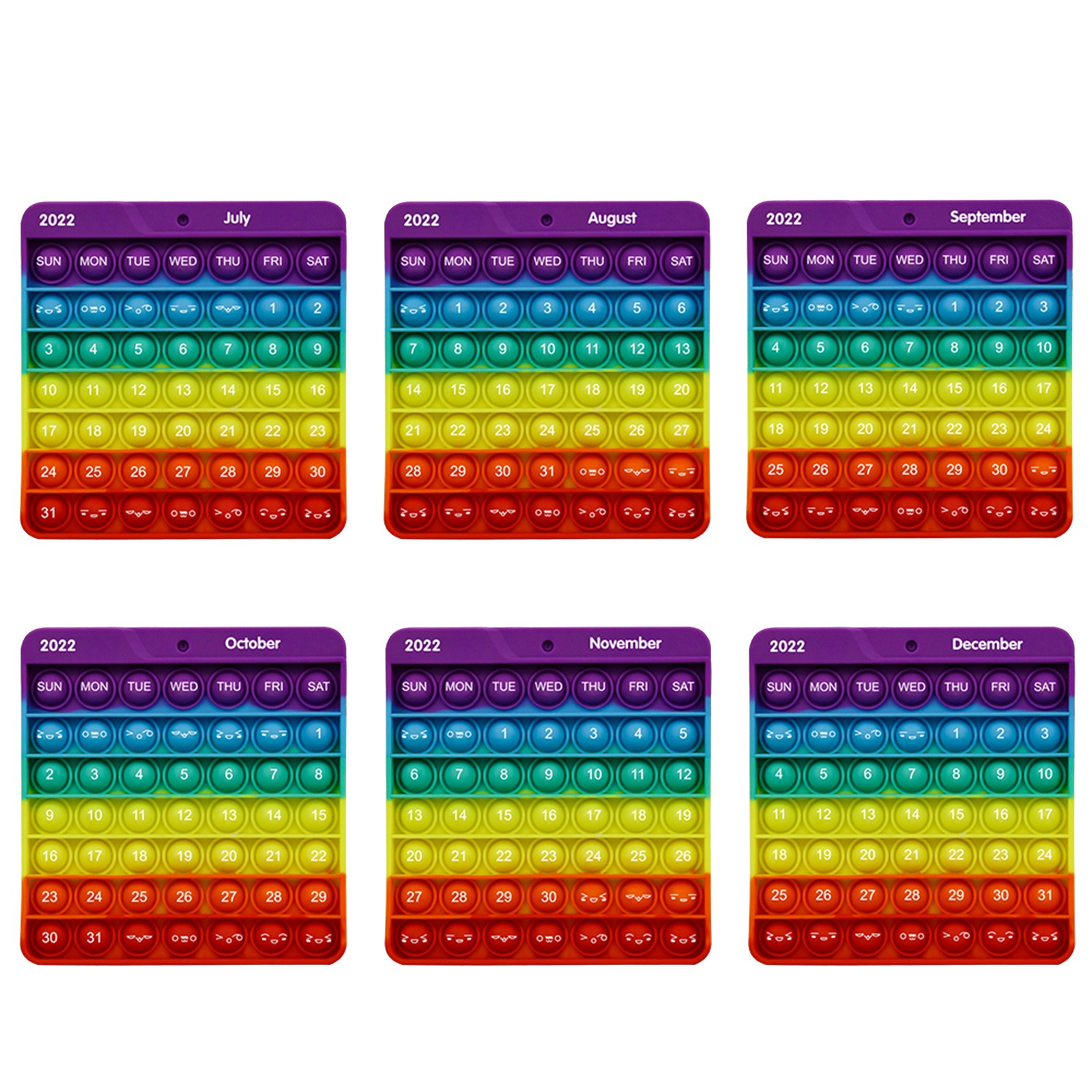 2022 decompression calendar sensory fidget toys rainbow calendar with year month day numbers silicone calendar table toys walmart com