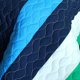 thumbnail image 4 of Azul, verde y azul marino a rayas ropa de cama adolescente Full / Queen Juego de edredón colcha moderna, 4 of 4