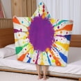 thumbnail image 5 of Colorful Paint Splash Burst Hooded Bath Towel，50"x30" for Ages 3 To 12 Kids, Quick Dry Lightweight Soft Microfiber Hood Beach Towel Cover Up for Kids, 5 of 7
