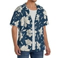 thumbnail image 4 of Wukai Lilies Flowers Men's Casual Short-Sleeve Button Down Shirt - Lightweight Summer Dress Shirt for Daily Wear-3X-Large, 4 of 7