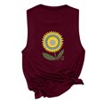 thumbnail image 4 of Pntutb Débardeurs Sans Manches pour Femmes Débardeurs pour Femmes Décontractés Coupe Ample Grande Taille T-Shirt à Col Rond Imprimé Tournesol Sélections Éclair, 4 of 5