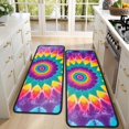 thumbnail image 4 of Kitchen Rugs Sets Of 2,Rainbow Tie Dye Radial Pattern Anti Fatigue Kitchen Mat Rugs Non Slip Washable,Decorative Kitchen Floor Mats for Kitchen,Sink,Laundry,17"x47"+17"x47", 4 of 5