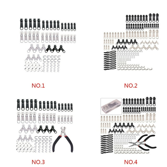 Trousse de Tête de Fermeture Éclair Trousse de Curseur de Fermeture Éclair Trousse Universelle de Remplacement de Fermeture Éclair Trousse de Sauvetage de Fermeture Éclair de Tente Trousse de Réparation de Fermeture Éclair de Vêtements