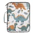 thumbnail image 2 of Haosy Accordion File Organizer Zipper Binder 500 Sheet 6-Tab Expanding File Folder Multi-Pocket 1.2 Inch 3 Ring Cartoon Dinosaurs Leaves, 2 of 7