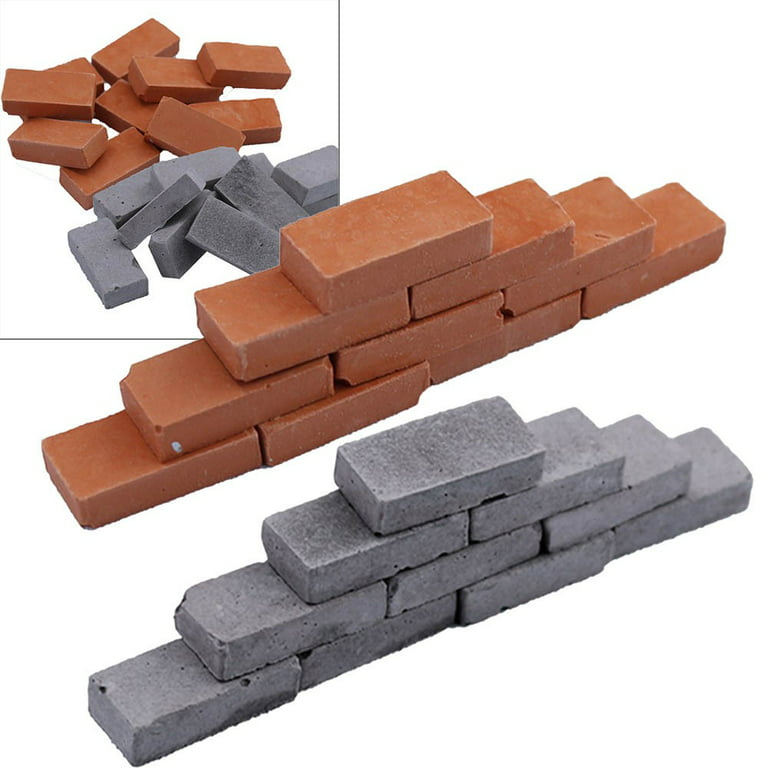 50pcs Miniature Bricks HO N Scale Railway Model Landscape DIY Material 