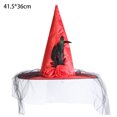 thumbnail image 2 of Sombrero de bruja de Halloween para fiesta, sombreros de bruja, sombreros de bruja para mujer con rosas y plumas, 2 of 5