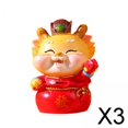 thumbnail image 1 of 3x Estatuilla de Dragón, Escultura de Animales, Decoración para Salpicadero de Coche, Artesanía, Estatua de Fortuna China para Oficina, Estantería Par 3 piezas, 1 of 10