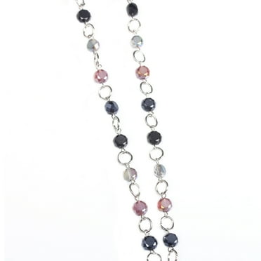 MISSMILE ID Badge Holder, Stylish Retractable Lanyard with ID Holder, Glass Bead Neck Strap