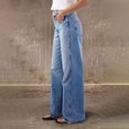 thumbnail image 3 of JUUNthy Jeans for Womens, Wide Leg High Rise Loose Fit Casual Daily Denim Pants with Pockets Brown S, 3 of 11