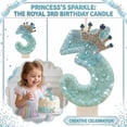 thumbnail image 3 of Princess Sparkle 3D Birthday Candle - Royal Glittery Design with Crown Accent, Creative Party Decoration - for Girls' Birthday Celebrations, Cake Topper, Themed Parties, Baby Showers, 3 of 6
