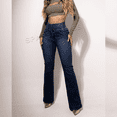 thumbnail image 3 of Pantalones vaqueros largos de cintura alta para mujer, Jeans ajustados de pierna adelgazante, ropa de calle de talla grande, ropa para todas las estaciones, 2024, 3 of 5
