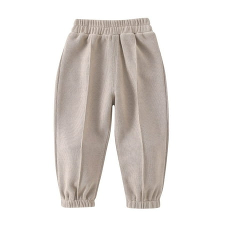 

Odeerbi Toddler Boys Girls Cotton Jogger Pants Solid Color Sweatpants Child s Baby Summer Printed Botton Long Pants Cute Full Length Pants Khaki