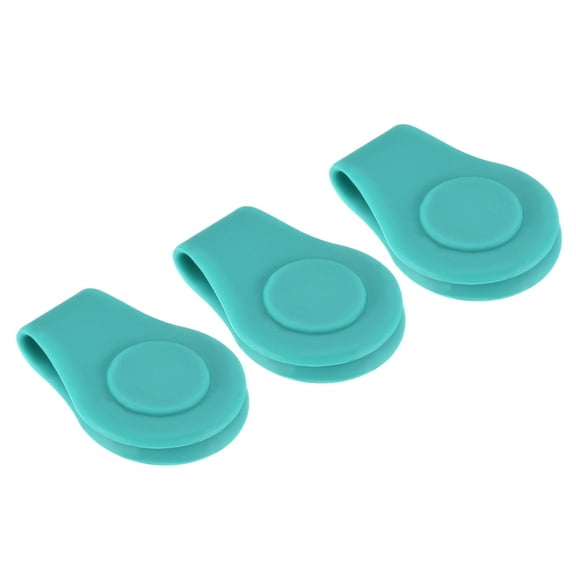 Uxcell Golf Hat Clip Silicone Cap Clamp with Magnetic Ball Marker Holder Green 3 Pcs