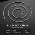 thumbnail image 6 of ChainsProMax 3mm Men Necklace Box Chain 14K Gold Plated Stainless Steel Chain Necklace Fathers Day Jewelry Gift for Dad Son, 6 of 7