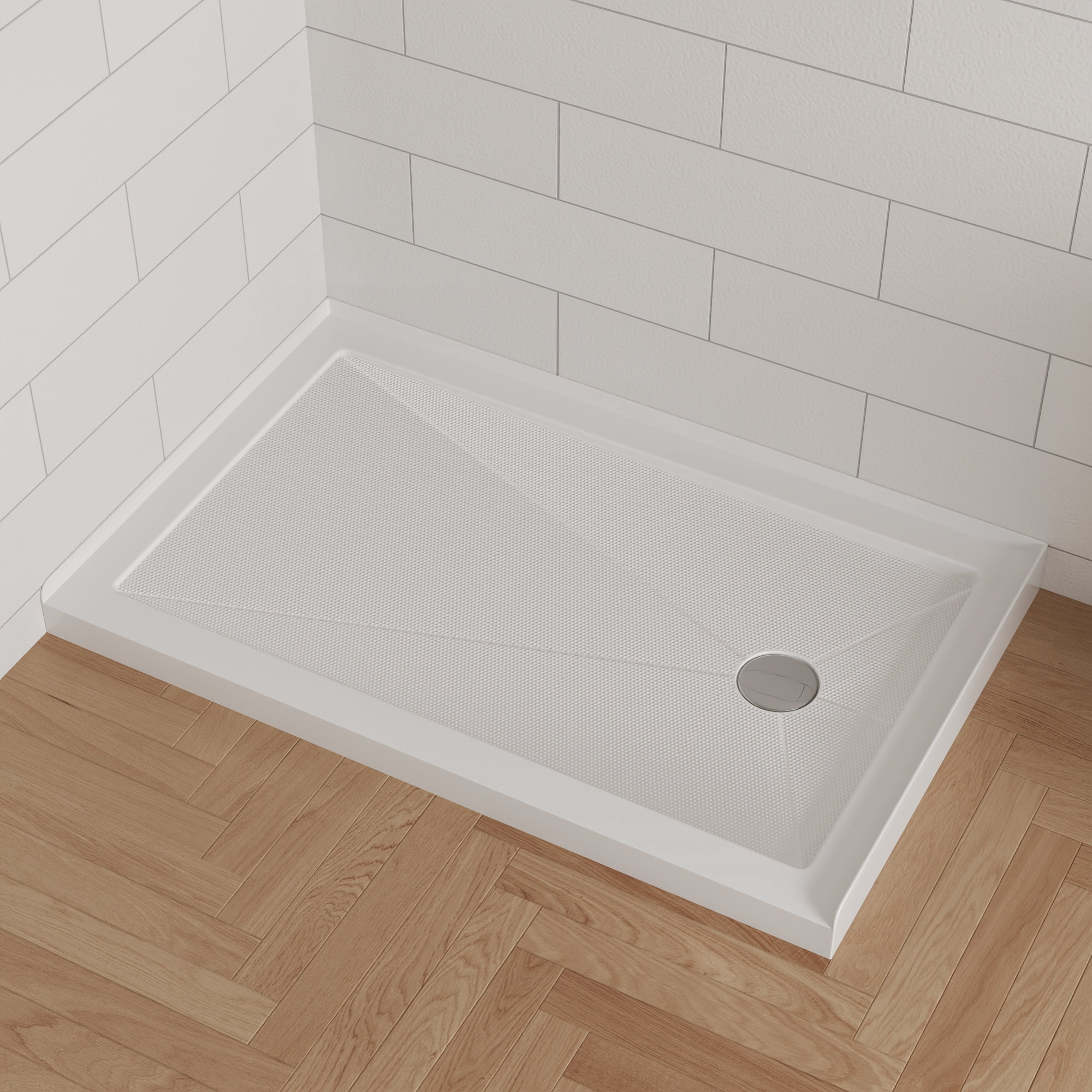 DeerValley Rectangular 48 in. L x 30 in. W Acrylic Alcove Shower Pan Base with Right Drain in White