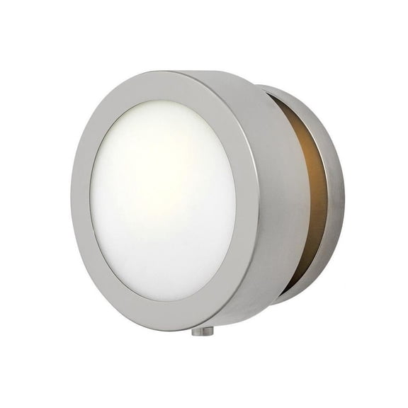 Steel 1 Light Wall Sconce in Modern Farmhouse Style with Etched Opal Glass-6.75 inches H X 6.75 inches W-Brushed Nickel Finish Bailey Street Home