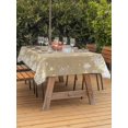thumbnail image 2 of Outdoor Tablecloth with Umbrella Hole and Zipper, Beige Snowflake Christmas Rectangle Table Cloth 52x70 Inch Waterproof Tablecloth, Winter Xmas Snowflake Farmhouse Picnic Table Cover for Patio, 2 of 7