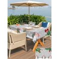 thumbnail image 4 of Outdoor Tablecloth with Umbrella Hole and Zipper, Christmas Grey Rectangle Table Cloth 52x70 Inch Waterproof Tablecloth, Xmas Snowman Birds on Pine Branch Snowflake Picnic Table Cover for Patio, 4 of 7