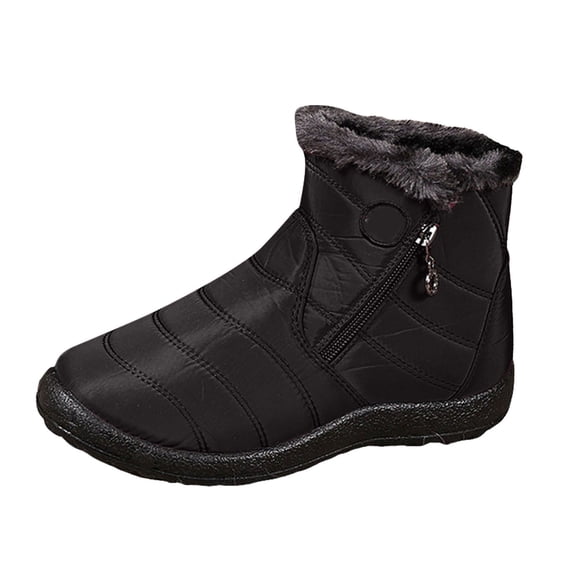YLYL Snow Ankle Booties for Women Warm Fur Lined Comfortable Lightweight Waterproof Slip on Outdoor Winter Boots