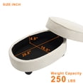 thumbnail image 4 of litvz Oval Ottoman Coffee Table with Storage, Modern Chenille Fabric Small Foot Rest for Chair, 3-in-1 Multi-Functional Storage Ottoman with Tray Lid for Living Room, 4 of 10