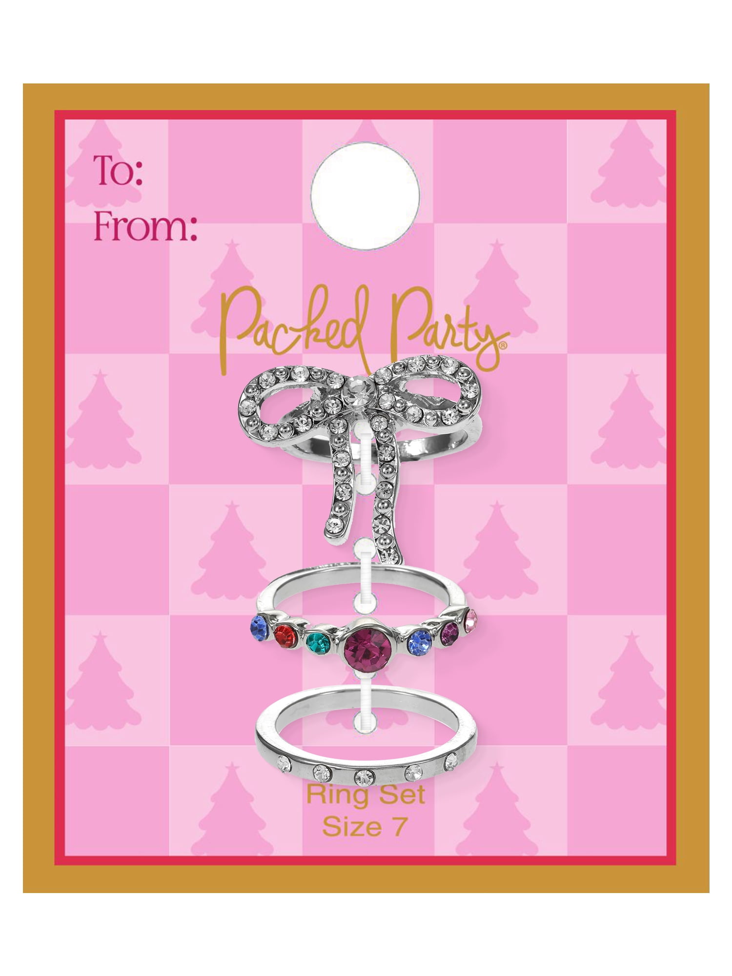 Packed Party Bow Ring Set