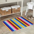 thumbnail image 7 of Honeii Yellow Blue Mexican Blanket Stripes Pattern Door Mat, Welcome Door Mats Outdoor Indoor, Stain and Fade Resistant, Non-Slip Entry Matfor Bedroom, Bathroom, Kitchen, 7 of 7