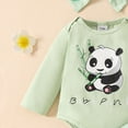 thumbnail image 4 of 12-18 Months Infant Baby Girl Clothes,Long Sleeve Fall Winter Clothes Newborn Outfits Ruffle Sleeve Romper Bodysuit Floral Overall 0 3 6 9 12 18 Months Girl Outfits Set,Light Green, 4 of 7
