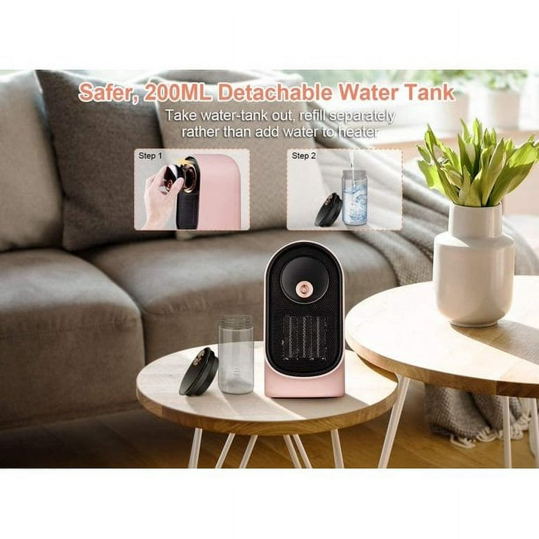 Space Heater, Portable Electric Heater with Humidifier Function, Ceramic  Room Small Heater, Fast Heating Heater with Widespread Oscillation