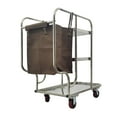 thumbnail image 4 of Techtongda Janitor Cart with Bag 3 Shelf Housekeeping Cart Cleaning Supply Trolley Stainless Steel, 4 of 10