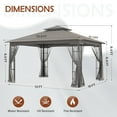 thumbnail image 2 of COOS BAY 13x11 Patio Outdoor Gazebo with Mosquito Netting, Two-Tier Canopy Tent with Screen Wall for Backyard, Lawn and Garden, Gray, 2 of 6