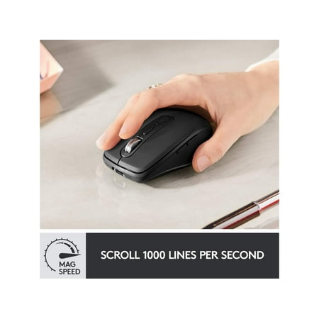Logitech - MX Anywhere 3 Wireless Bluetooth Fast Scrolling Mouse with Customizable Buttons - Graphite