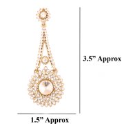 Sunsoul by Touchstone Indian Bollywood Rhinestone bridal chandelier designer jewelry earrings for women in antique gold tone