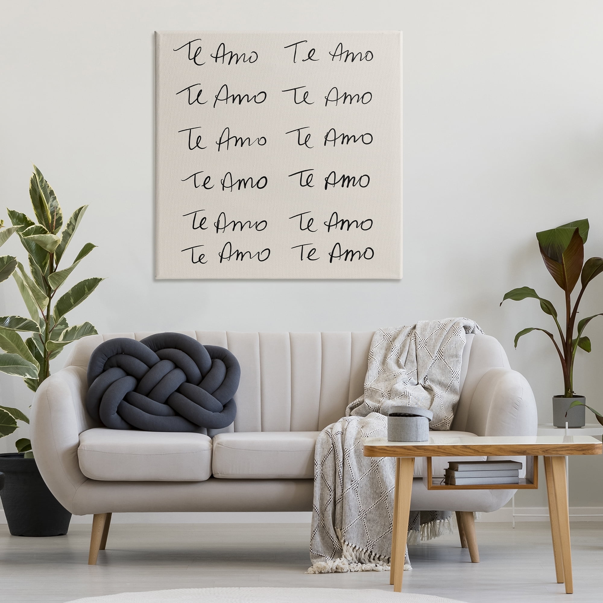 Stupell Industries Te Amo Repetitivo Inspirational Quotes & Sayings Drawing Wrapped Canvas Art Print Wall Art, 36 x 36