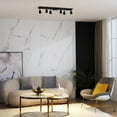 thumbnail image 2 of Shura Black 6-Light Square Ceiling Light with Rotatable Heads, Integrated LED Bulbs, 3000K, 2 of 8