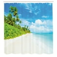 thumbnail image 2 of Ambesonne Ocean Shower Curtain, Beach Sea Exotic Palms, 69"Wx84"L, Blue Green Cream, 2 of 4