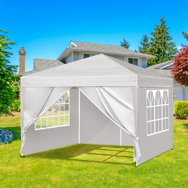FGYRYK,10'x 10' EZ Pop Up Gazebo Party Tent Canopy Tent Waterproof With 4 Walls