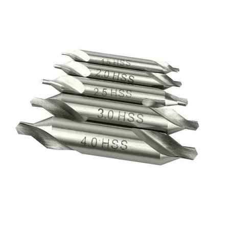 

5PCS Combined HSS Center Drill Bit Set HSS Countersink #1.5/2/2.5/3/4