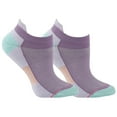 thumbnail image 2 of Dr. Motion Women's 2 Pack Color Block Compression Ankle Socks, 2 of 6
