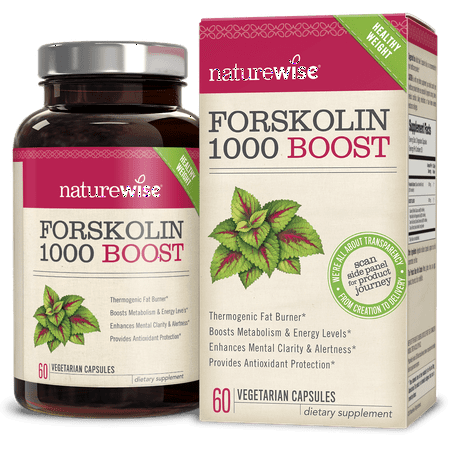 NatureWise Forskolin Plus+, Weight Management with Chromium for Healthy Blood Sugar Support, Coleus Forskohlii Supplement, 250 mg, 60Ct