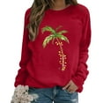 thumbnail image 1 of Gymaxes Femmes 2024 Automne Haut, Chandail Mode Femme, Blouses à Manches Longues Col Rond, Hauts/rouge,(TG), 1 of 4