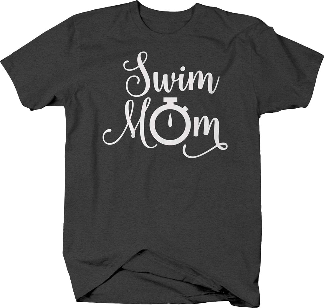 Swim Mom Timer Stopwatch Speed Support Love Graphic Shirts Xlarge Dark Gray