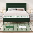 thumbnail image 3 of 4 Ever Winner Twin Size Platform Bed Frame, Horizontal Stitched Green Velvet Headboard, Durable Wooden Slat Support, Anti-Squeak Design, No Box Spring Needed, 3 of 9