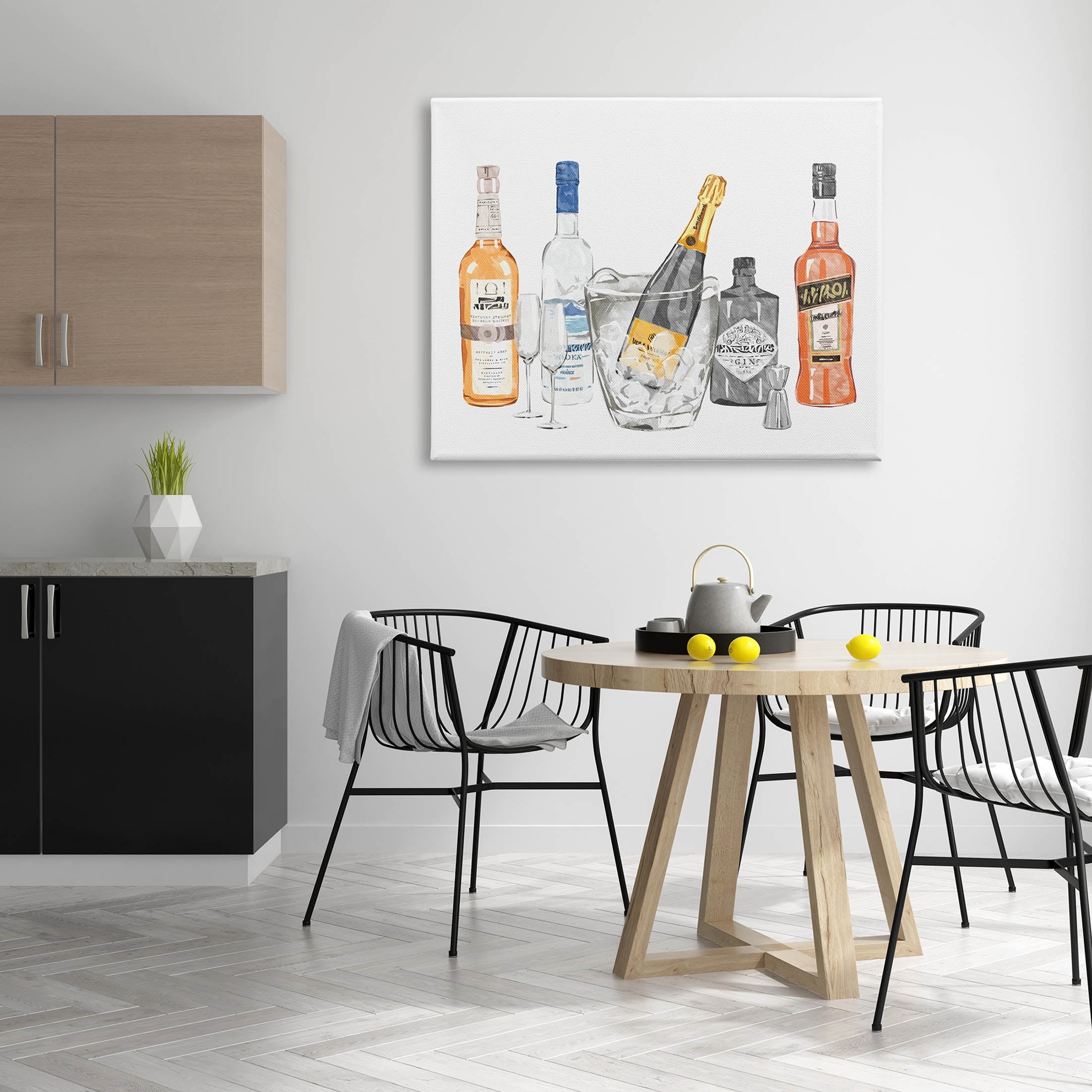 Stupell Industries Various Drink Liquor Bottles Graphic Art Gallery Wrapped Canvas Print Wall Art, Design by Ziwei Li