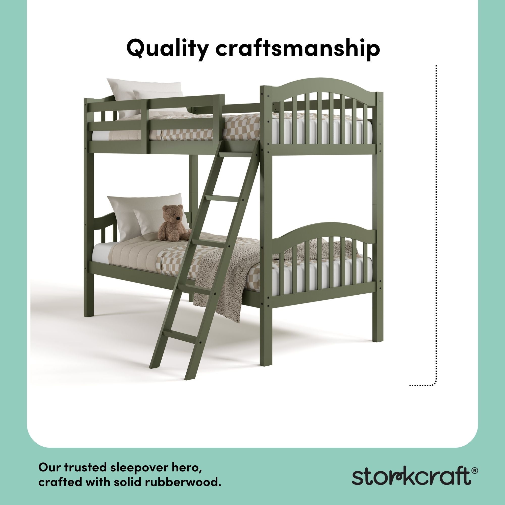 Storkcraft Long Horn Solid Hardwood Twin Bunk Bed