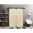 thumbnail image 3 of Sliding Closet Barn Bypass Doors 36 x 84 inches | Planum 0010 Natural Veneer | Sturdy 6.6ft Rails Hardware Set | Wood Solid Bedroom Wardrobe Doors, 3 of 6