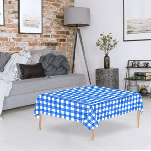 Disposable Plaid Tablecloth, Checkered Plastic Waterproof and Oil-Proof Table Cover for Dining Rectangle Picnic Thickened Sheet for Parties and Home 54x108in