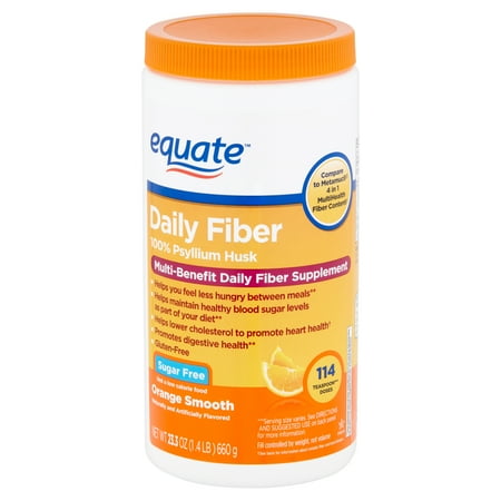 - Equate Daily Fiber Orange Smooth Fiber Powder, 23.3 oz