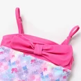 thumbnail image 5 of Barbie Toddler Girls Tankinis Roseo Bow Tie Spaghetti Strap Ruffled One Piece Swimwear Sizes 2-5 Years, 5 of 7
