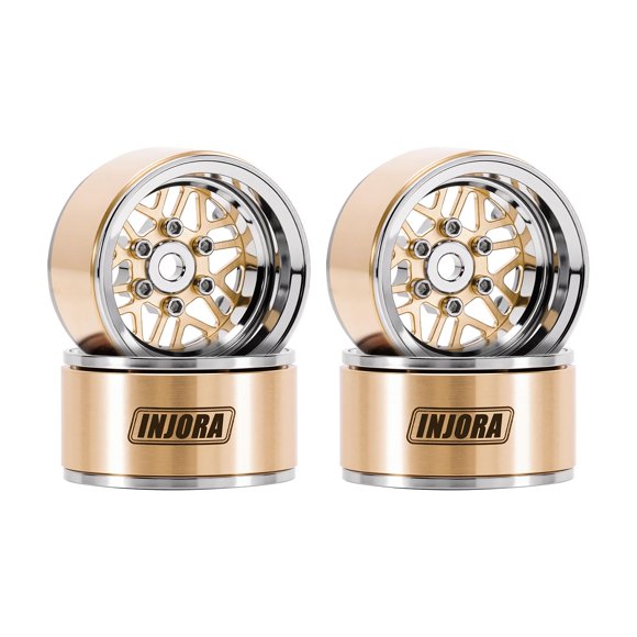 INJORA 1.0 Brass Aluminum Beadlock Wheels ModuWheel for TRX4M SCX24 1/18 1/24 RC Crawlers Upgrade