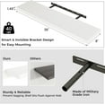 thumbnail image 4 of Floating Shelves for Wall, 36"W x 8"D x 1.5"H, 2 Pack of Long Wall Mounted Engineered Wood Shelves with Invisible Brackets for Living Room, Bedroom, Bathroom, Kitchen Decor and Storage, White, 4 of 14